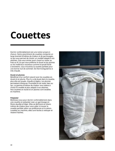 Offres IKEA France de 6 janvier à 31 décembre 2025 Matelas, sommiers, couettes, oreillers, alèses et protèges-oreillers - Page 44