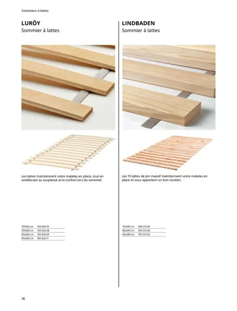 Offres IKEA France de 6 janvier à 31 décembre 2025 Matelas, sommiers, couettes, oreillers, alèses et protèges-oreillers - Page 36