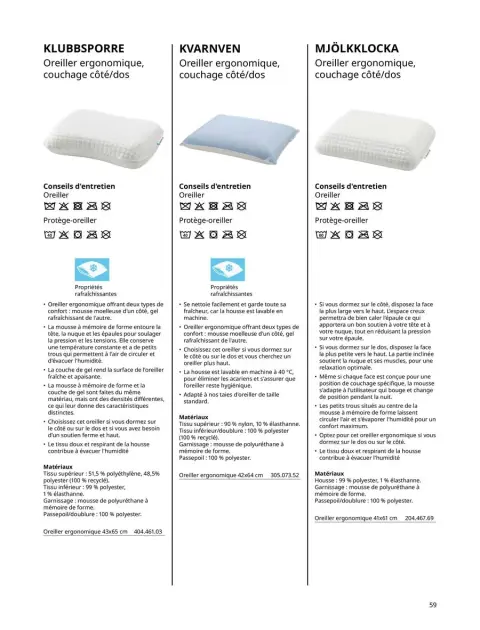 Offres IKEA France de 6 janvier à 31 décembre 2025 Matelas, sommiers, couettes, oreillers, alèses et protèges-oreillers - Page 59