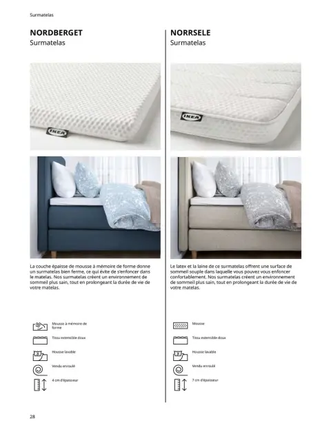 Offres IKEA France de 6 janvier à 31 décembre 2025 Matelas, sommiers, couettes, oreillers, alèses et protèges-oreillers - Page 28