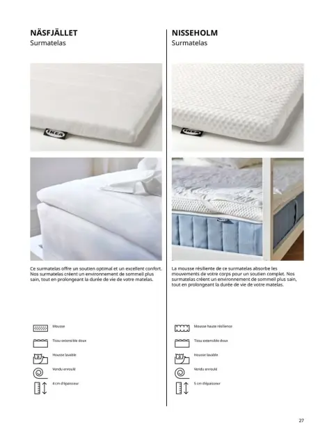 Offres IKEA France de 6 janvier à 31 décembre 2025 Matelas, sommiers, couettes, oreillers, alèses et protèges-oreillers - Page 27