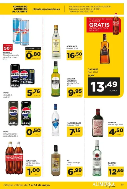 Ofertas de ‎Alimerka Supermercados‎ España de 1 a 14 mayo 2025 Quincenal Ofertas - Página 27
