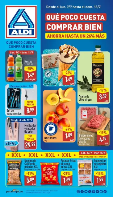 Offres ALDI Espagne de 7 à 13 juillet 2025 Combien il coûte peu d'acheter bien - Page 1