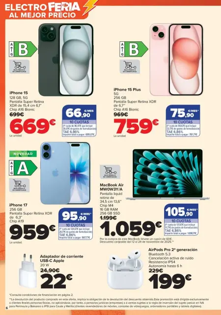 Ofertas de Carrefour España de 28 octubre a 11 noviembre 2025 SURTIDO ELECTRO Ofertas - Página 6