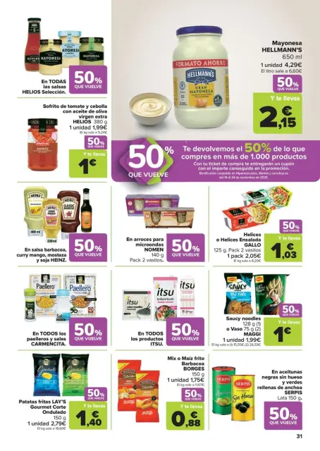 Ofertas de Carrefour España de 28 octubre a 13 noviembre 2025 50% QUE VUELVE + 3x2 Ofertas - Página 31