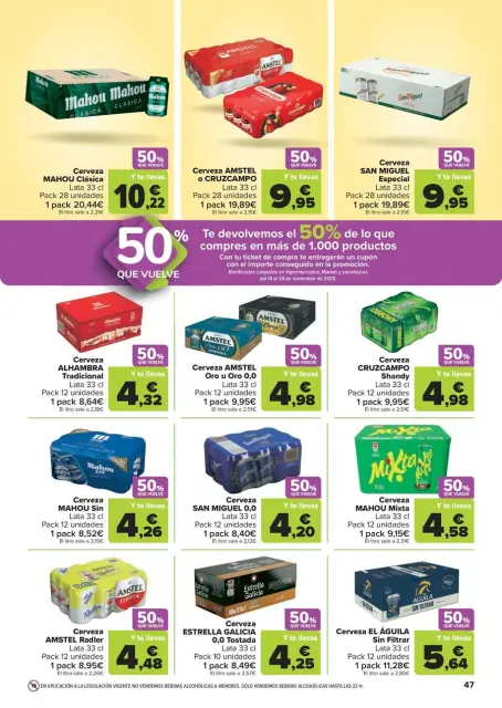 Ofertas de Carrefour España de 28 octubre a 13 noviembre 2025 50% QUE VUELVE + 3x2 Ofertas - Página 47