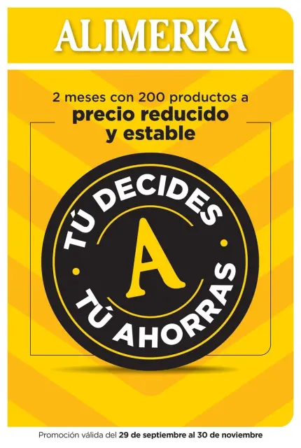 Ofertas de ‎Alimerka Supermercados‎ España de 30 septiembre a 30 noviembre 2025 Folleto de ofertas Tu decides tu ahorras - Página 1