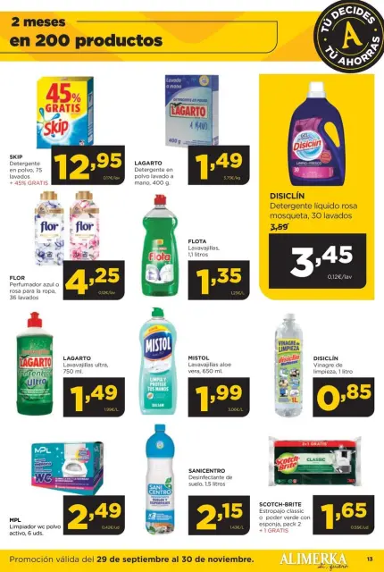 Ofertas de ‎Alimerka Supermercados‎ España de 30 septiembre a 30 noviembre 2025 Folleto de ofertas Tu decides tu ahorras - Página 13