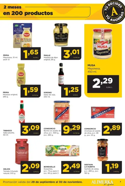 Ofertas de ‎Alimerka Supermercados‎ España de 30 septiembre a 30 noviembre 2025 Folleto de ofertas Tu decides tu ahorras - Página 7