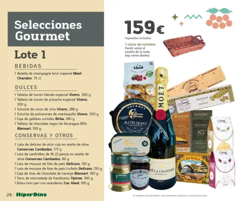 Ofertas de HiperDino España de 10 a 24 noviembre 2025 Catálogo de Lotes y Cestas - Página 28