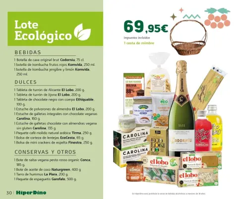 Ofertas de HiperDino España de 10 a 24 noviembre 2025 Catálogo de Lotes y Cestas - Página 30