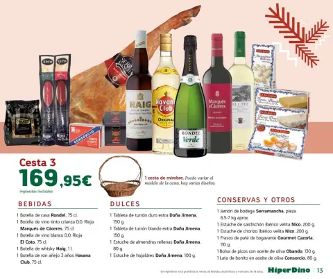 Ofertas de HiperDino España de 10 a 24 noviembre 2025 Catálogo de Lotes y Cestas - Página 13