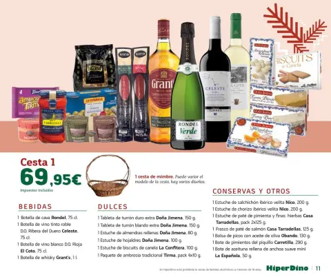 Ofertas de HiperDino España de 10 a 24 noviembre 2025 Catálogo de Lotes y Cestas - Página 11
