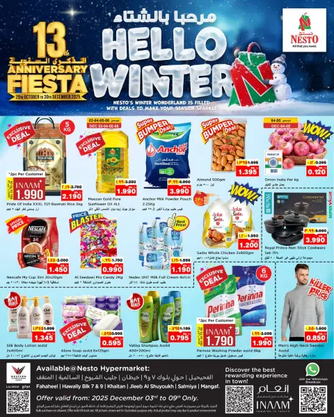 Nesto  Hawalli, Fahaheel, Khaitan, Salmiya, jleeb and Mangaf  Offers from 3 to 9 December Hello Winter Offer - Page 1