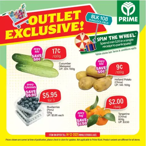 Prime Supermarket Singapore Offers Sunday 14 December Exclusive bargains - Page 1