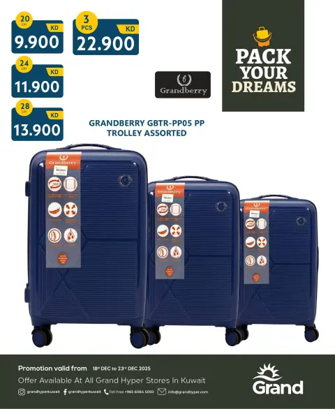 Offres Grand hypermarché Koweït de 18 à 23 décembre 2025 offres sur les sacs de voyage - Page 4