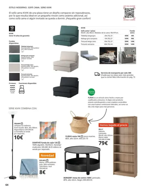 Ofertas de IKEA España de 2 septiembre a 31 enero 2026 Catálogo Sofás - Página 64