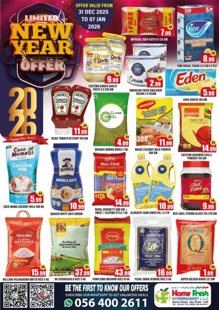 Ofertas de supermercado Home Fresh Emiratos Árabes Unidos de 31 diciembre a 7 enero 2026 Venta de año nuevo - Página 1