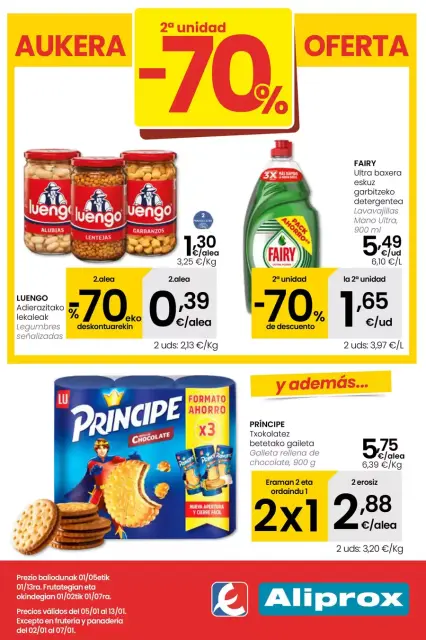 Ofertas de Eroski España de 5 a 13 enero 2026 2ª unidad -70% - Página 1