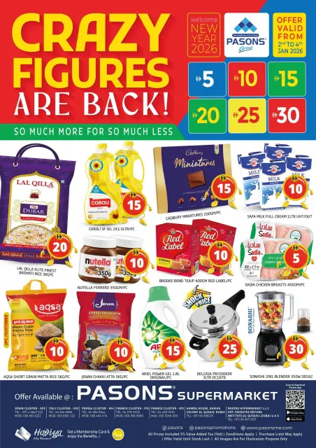 Offres supermarché Pasons  Dubai  de 2 à 4 janvier Offres de Prix Dingues - Page 1