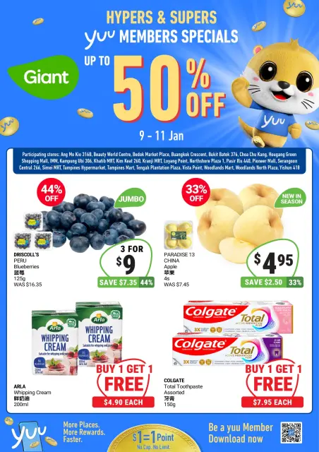 Giant Singapore Offers from 9 to 11 January 2026 Up To 50% Off - Page 1