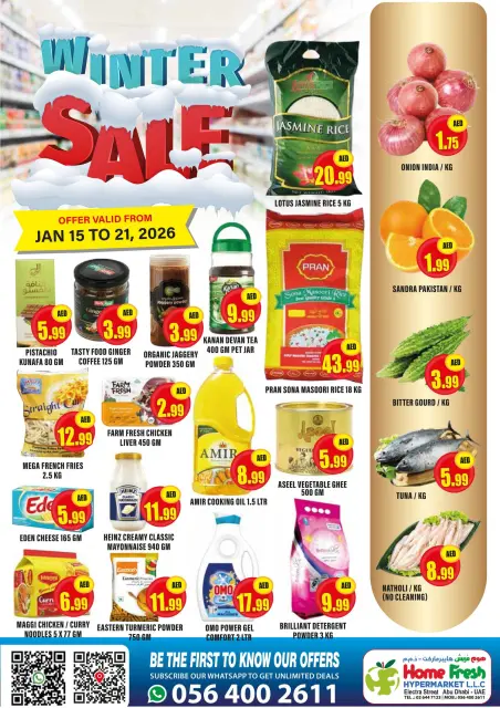 Ofertas de supermercado Home Fresh Emiratos Árabes Unidos de 15 a 21 enero 2026 Ofertas de invierno - Página 1