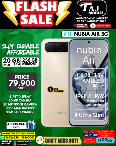 Offres Mobiles Taj Bahrein de 16 à 22 janvier 2026 vente Flash - Page 28