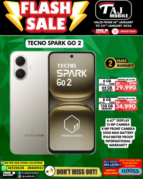 Offres Mobiles Taj Bahrein de 16 à 22 janvier 2026 vente Flash - Page 22