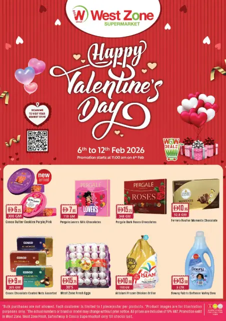 West Zone supermarket UAE Offers from 6 to 12 February 2026 Valentime Day Offers - Page 1