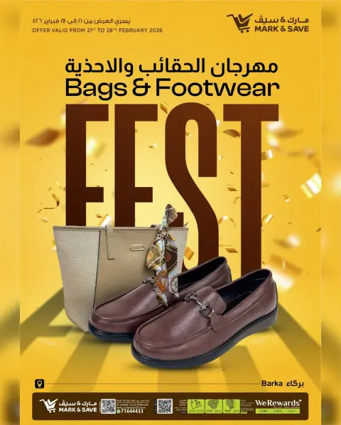 Mark & Save  Barka  Offers from 21 to 28 February Bags and Shoes Festival Offers - Page 1
