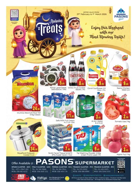 Offres supermarché Pasons Émirats arabes unis de 27 février à 1 mars 2026 Offres Ramadan - Page 1