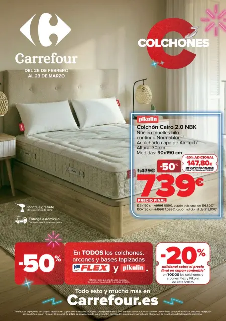 Ofertas de Carrefour España de 25 febrero a 23 marzo 2026 Ofertas Colchones - Página 1