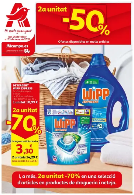 Ofertas de Alcampo España de 26 febrero a 11 marzo 2026 2a unitat -50% - Página 1