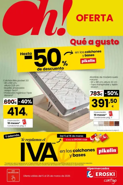 Ofertas de Eroski España de 5 marzo a 25 marzo 2026 Oh! Qué agusto - Página 1
