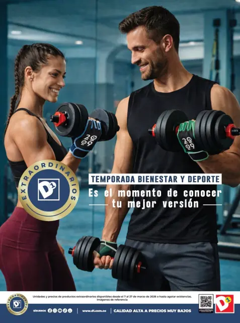 Ofertas de Tiendas D1 Colombia de 7 a 31 marzo 2026 TEMPORADA DE BIENESTAR Y DEPORTE - Página 1