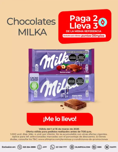 Ofertas de Olímpica Colombia de 1 a 16 marzo 2026 Gangas exclusivas - Página 1