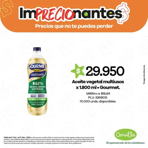 Ofertas de Carulla Colombia de 3 febrero a 31 marzo 2026 Los imPRECIOnantes que te encantan ya están aquí - Página 1