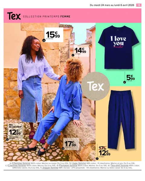 Carrefour France offers from 24 March to 6 April 2026 SPRING SPECIAL TEXTILE - Page 15