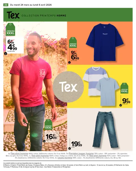 Carrefour France offers from 24 March to 6 April 2026 SPRING SPECIAL TEXTILE - Page 22