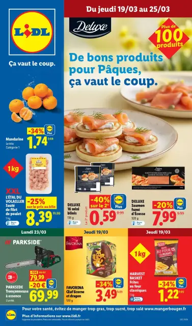 Offres Lidl France de 20 à 25 mars 2026 De Bons Produits pour Pâques, Ça Vaut le Coup - Page 1