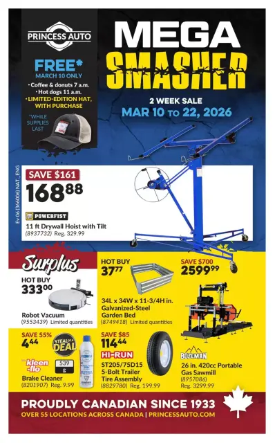 Princess Auto Canada offers from 10 to 22 March 2026 Mega Smasher Deals - Page 1