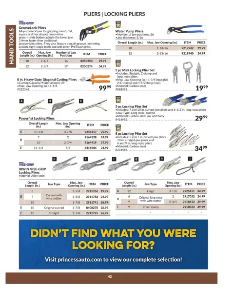Princess Auto Canada offers from 16 April 2025 to 16 April 2026 HAND TOOLS DEALS - Page 47