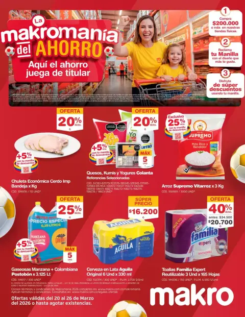 Ofertas de Makro Colombia de 20 a 26 marzo 2026 Excelente oferta para todos los clientes - Página 1