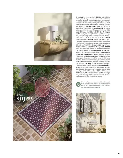 Offres Maisons du Monde France de 1 mars à 31 août 2026 ITINÉRAIRE ESTIVAL - Page 77