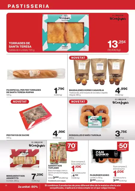 Ofertas de Hipercor España de 25 marzo a 8 abril 2026 -70% 2a Unitat En Milers De Productes - Página 14