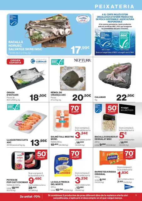 Ofertas de Hipercor España de 25 marzo a 8 abril 2026 -70% 2a Unitat En Milers De Productes - Página 9