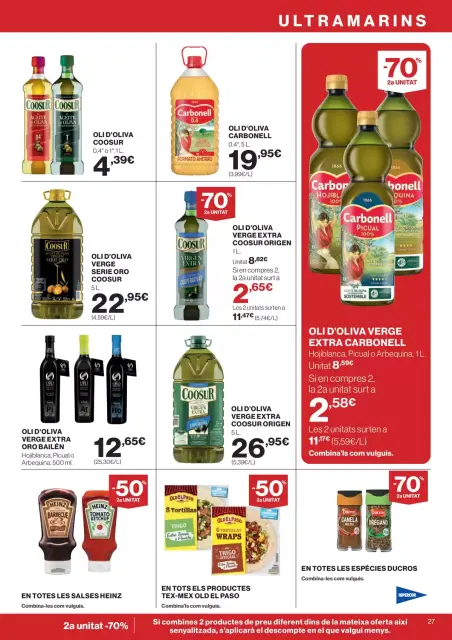 Ofertas de Hipercor España de 25 marzo a 8 abril 2026 -70% 2a Unitat En Milers De Productes - Página 27