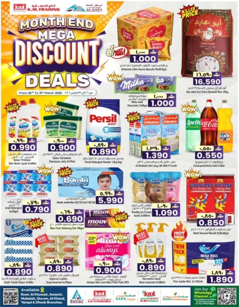 KM trading & Al Safa Hypermarkets Oman offers from 26 to 31 March 2026 Month End Big Bang - Page 1