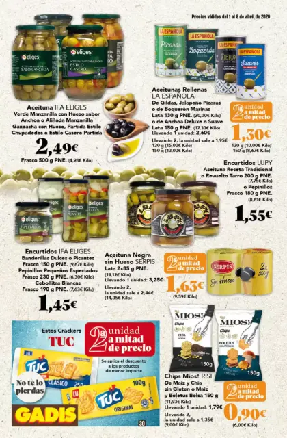 Ofertas de GADIS supermercado España de 1 a 8 abril 2026 Nuevos precios - Página 30