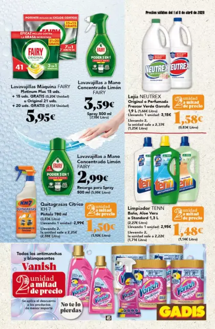 Ofertas de GADIS supermercado España de 1 a 8 abril 2026 Nuevos precios - Página 45